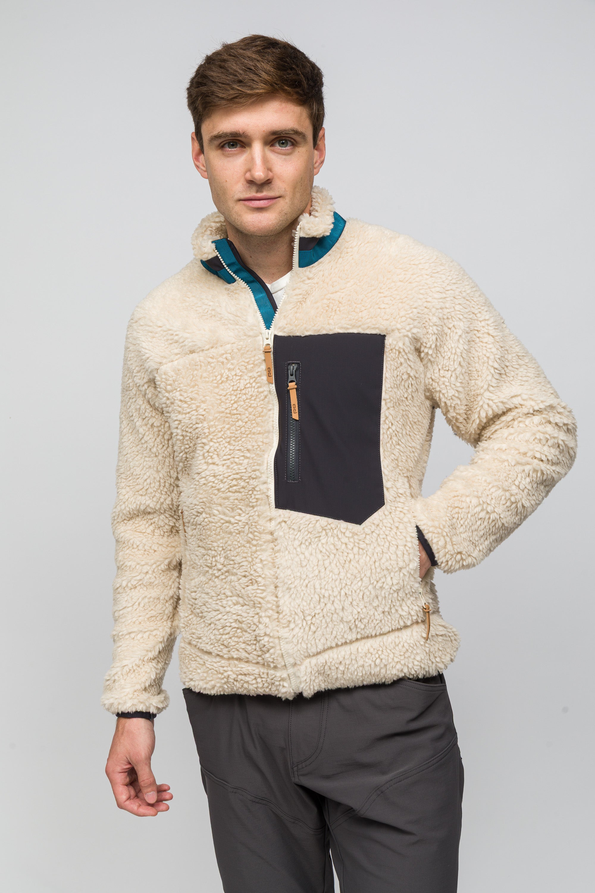 Sherpa Yün Ceket Lambswool - Krem Rengi