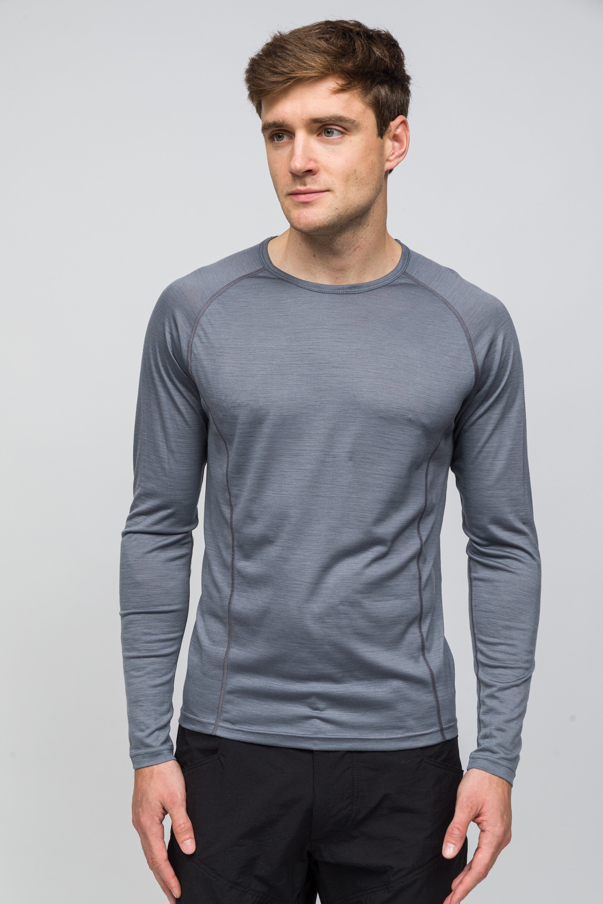 All-Season %100 Merino Uzun Kollu T-Shirt 135 gr - Gri