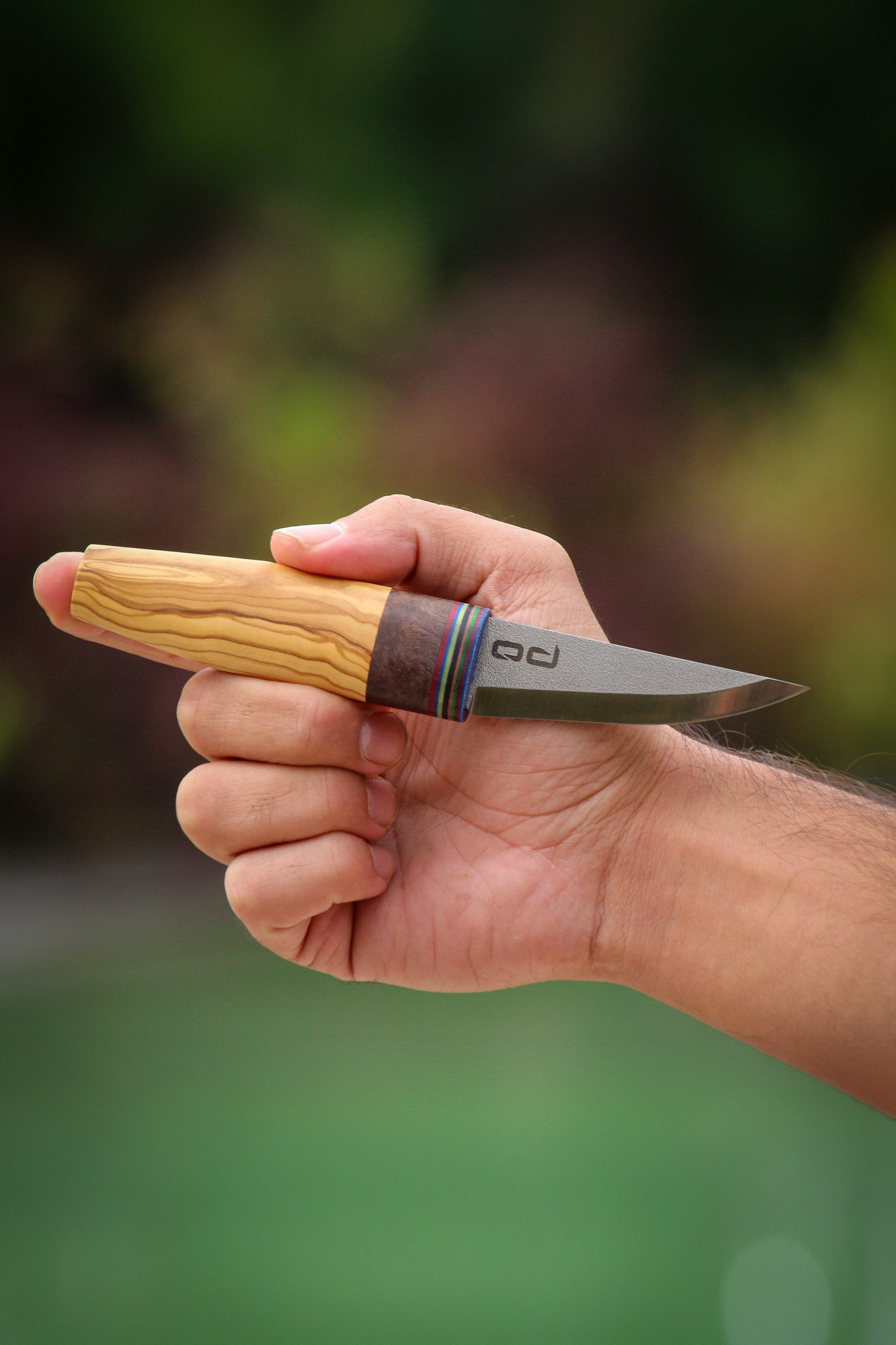 Serdar Kılıç Puukko FLIK Bıçak D2 Çelik - PREMIUM İMZA SERİ - Kök Zeytin & Stabilize Kestane
