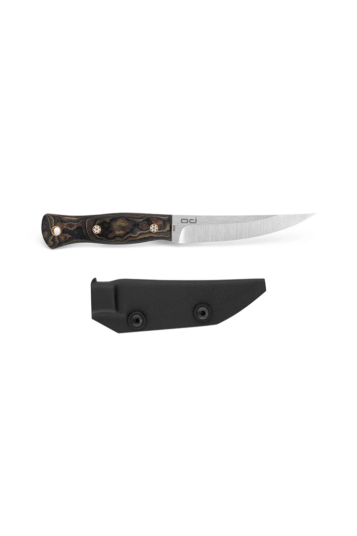 FleshEdge Bıçak N690 Çelik Mikarta - KYDEX® Kılıfı Suya Dayanıklı - Toprak Mikarta