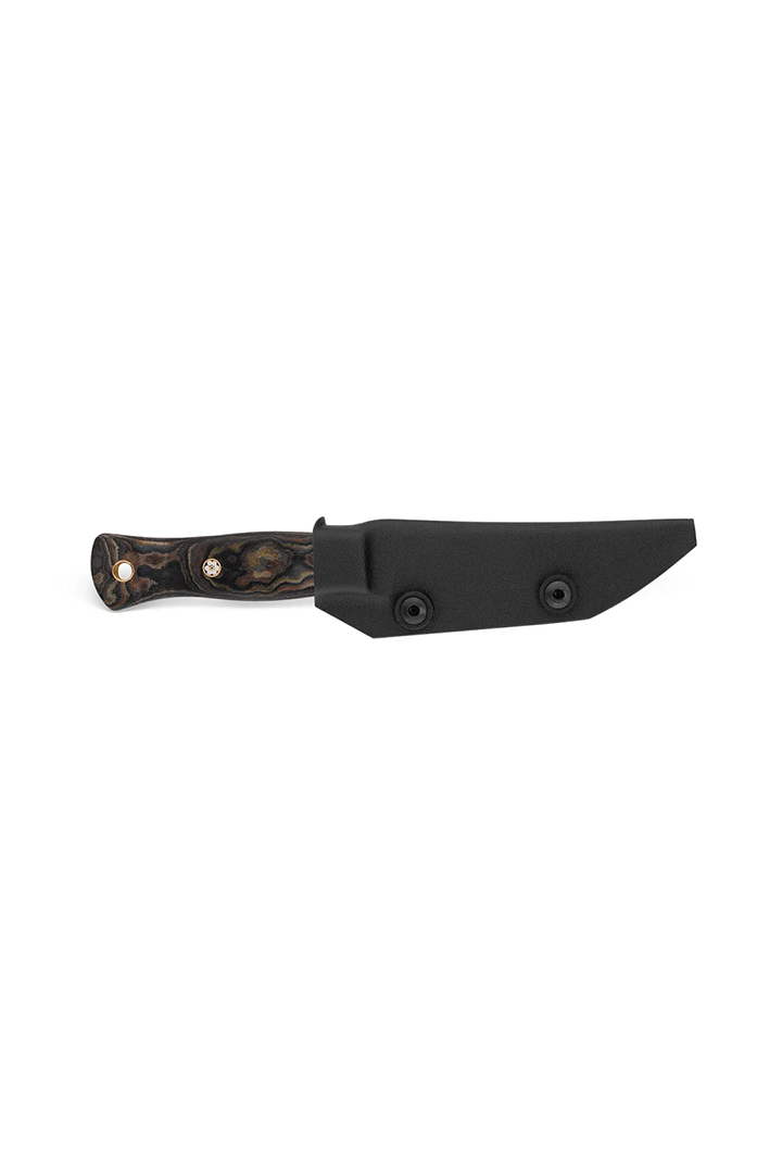 FleshEdge Bıçak N690 Çelik Mikarta - KYDEX® Kılıfı Suya Dayanıklı - Toprak Mikarta