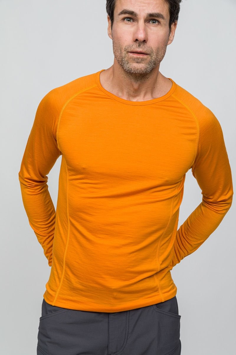 All-Season Merino Uzun Kollu T-Shirt 135 gr -Turuncu