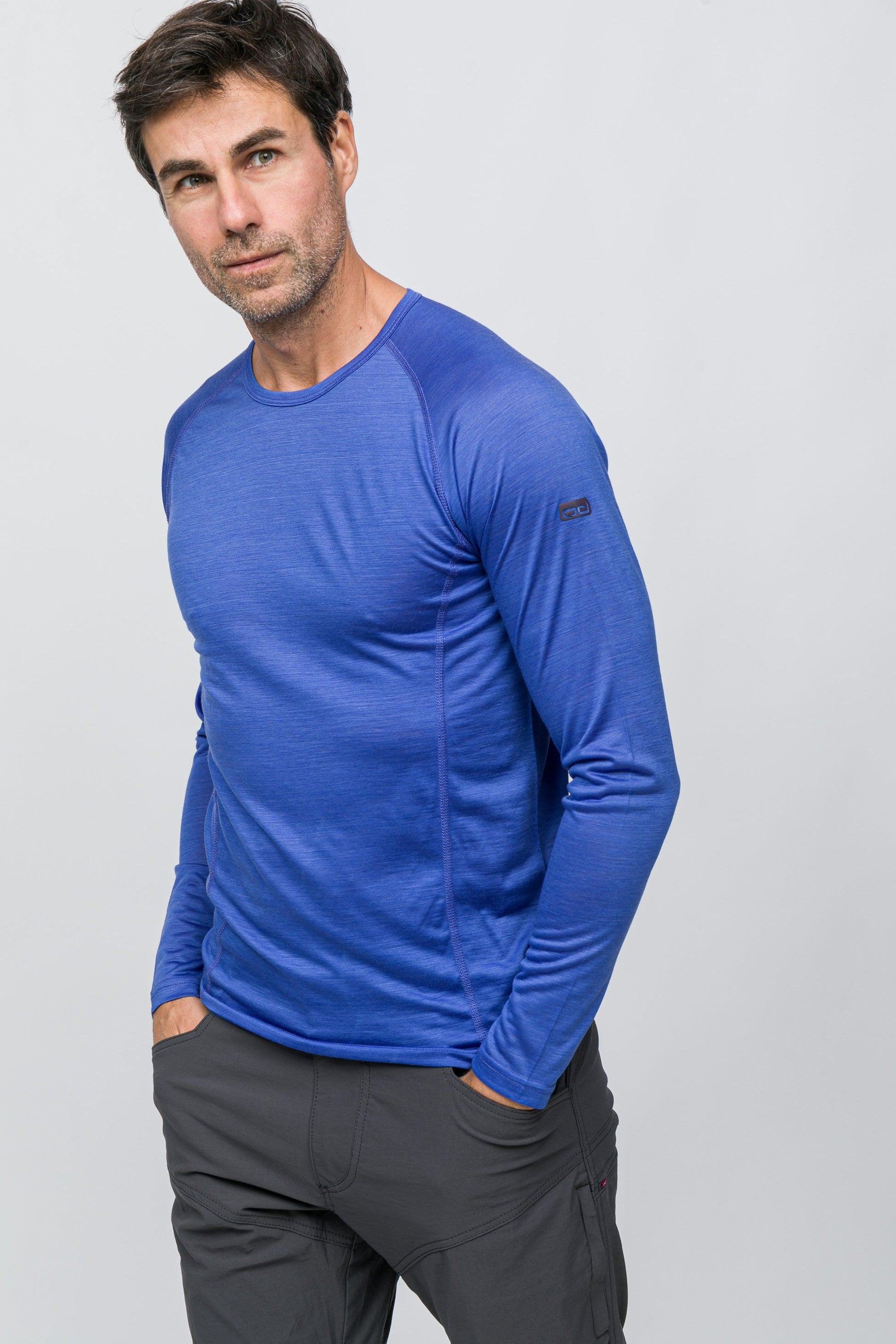 All-Season Merino Uzun Kollu T-Shirt 135 gr -Mavi
