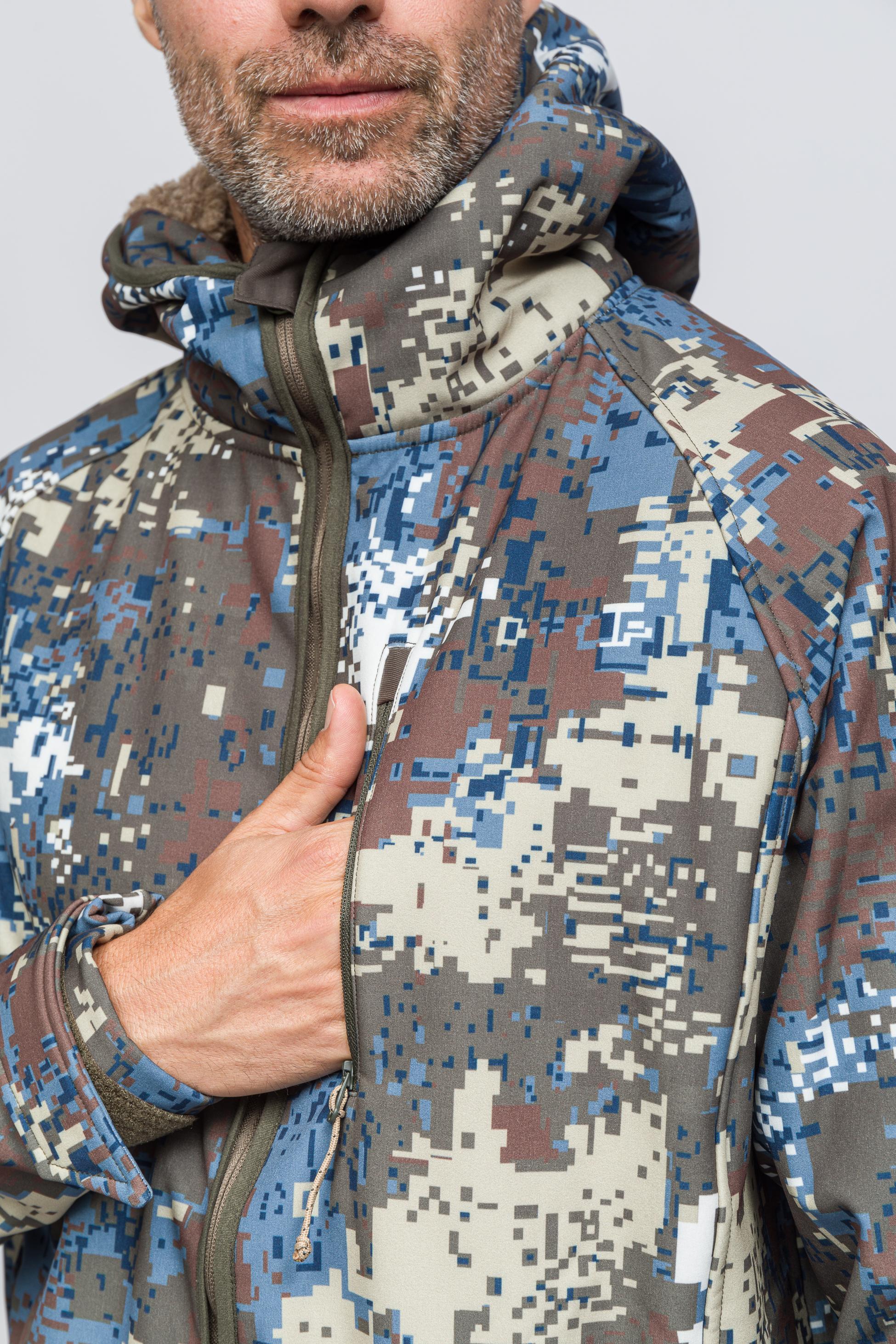 SoftShell Rüzgar ve Suya Dayanıklı Mont- Camo Mavi