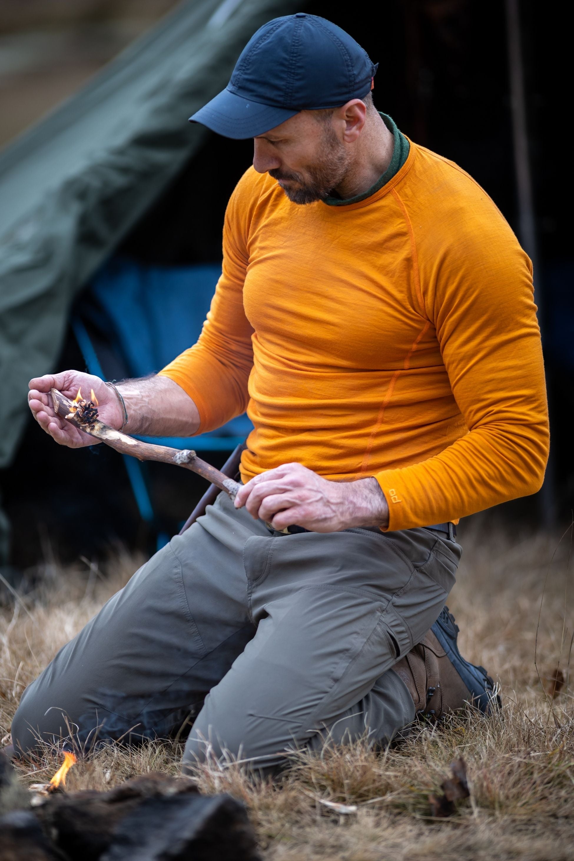 All-Season Merino Uzun Kollu T-Shirt 135 gr -Turuncu