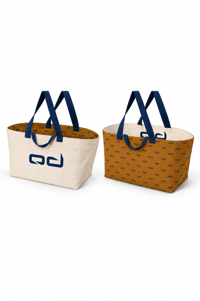 Tote Çanta - Çift Taraflı Mono Logo Hardal