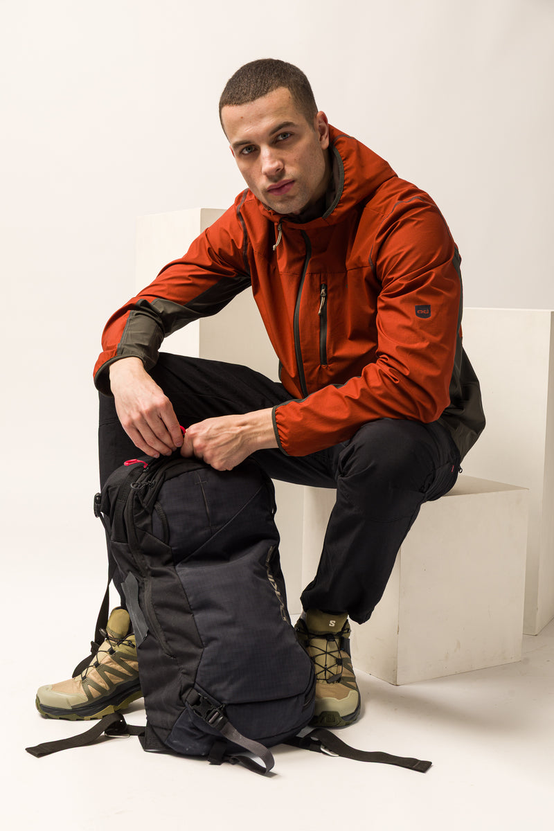 Airshell Kapüşonlu Rüzgar ve Suya Dayanıklı Anorak - Kırmızı Tarçın