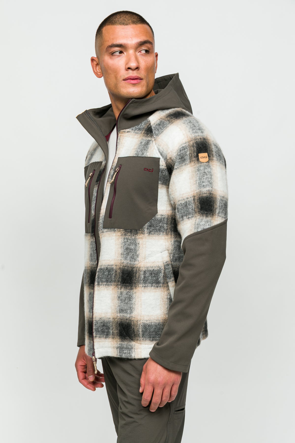 Ranger Kapüşonlu Yün Oduncu Gömleği (Ceket) - Kum Ekose