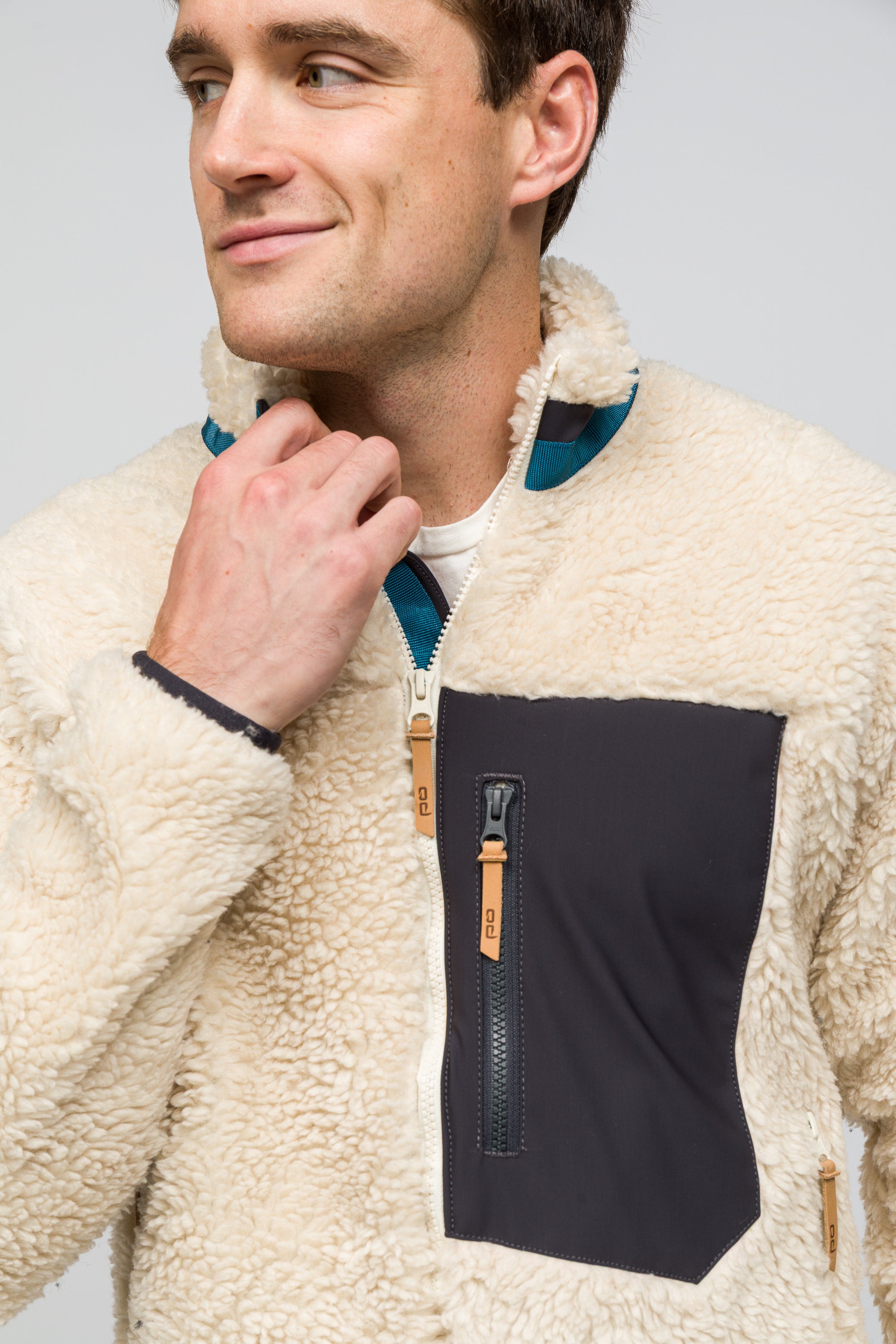 Sherpa Yün Ceket Lambswool - Krem Rengi