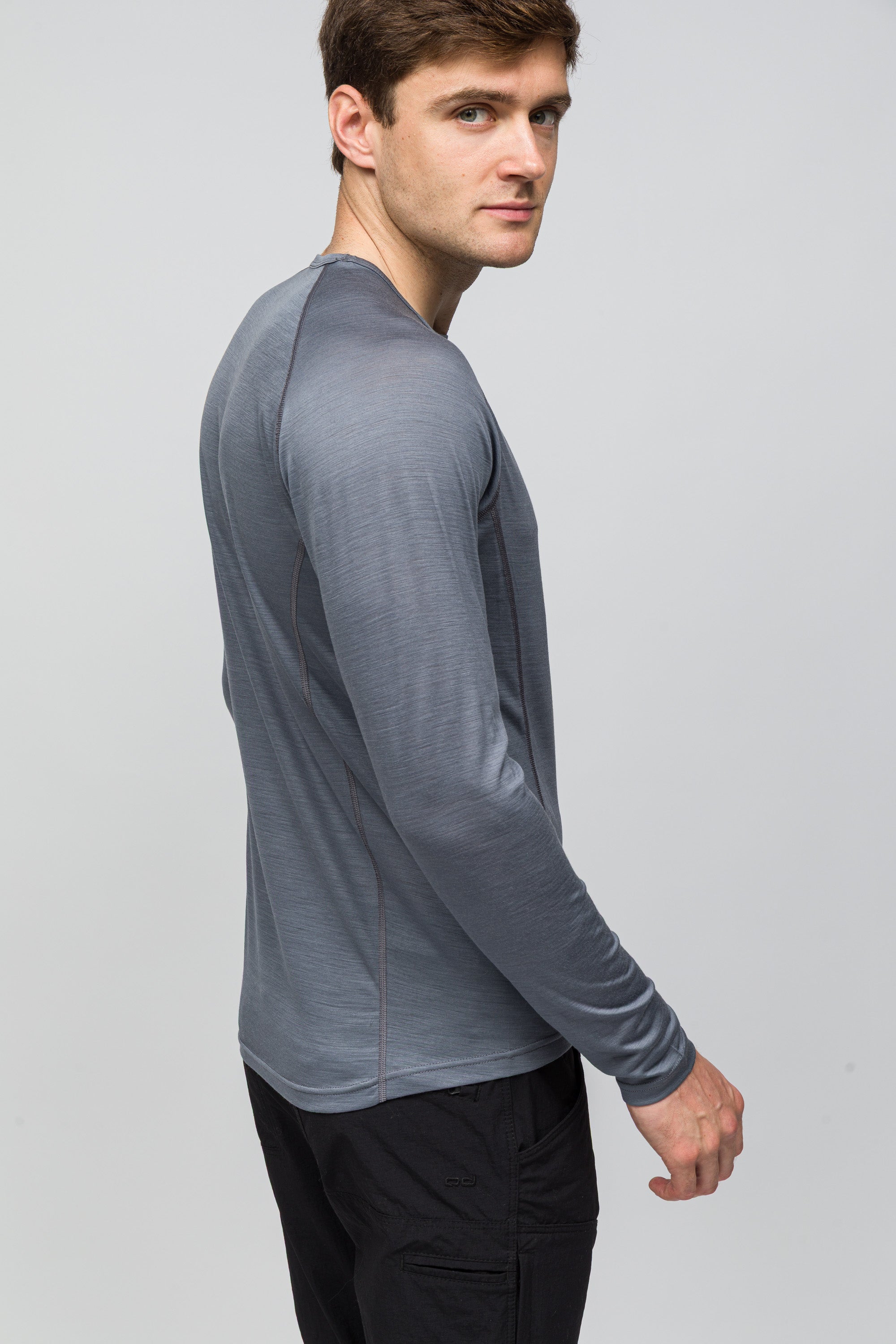 All-Season %100 Merino Uzun Kollu T-Shirt 135 gr - Gri