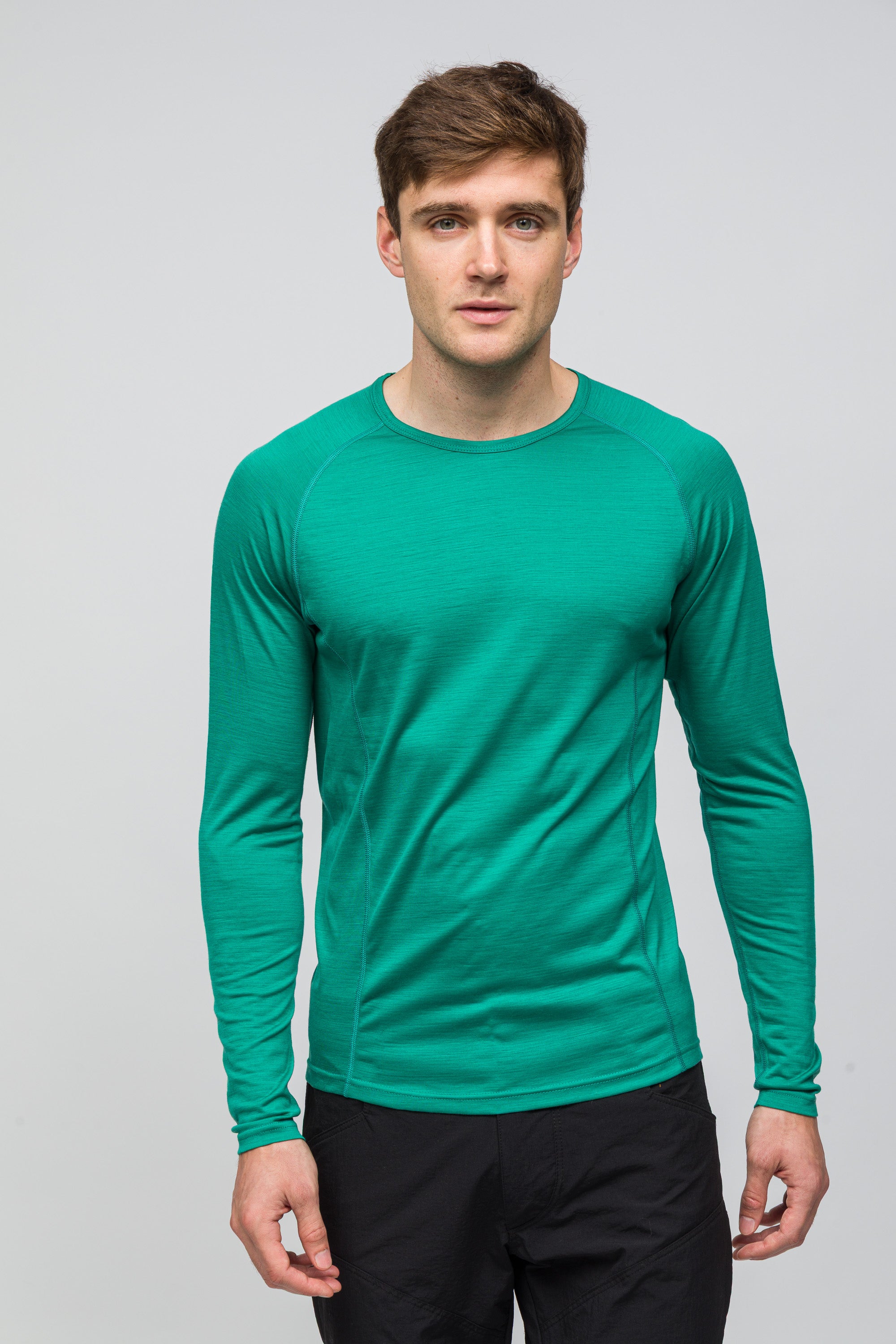 All-Season %100 Merino Uzun Kollu T-Shirt 135 gr - Turkuaz