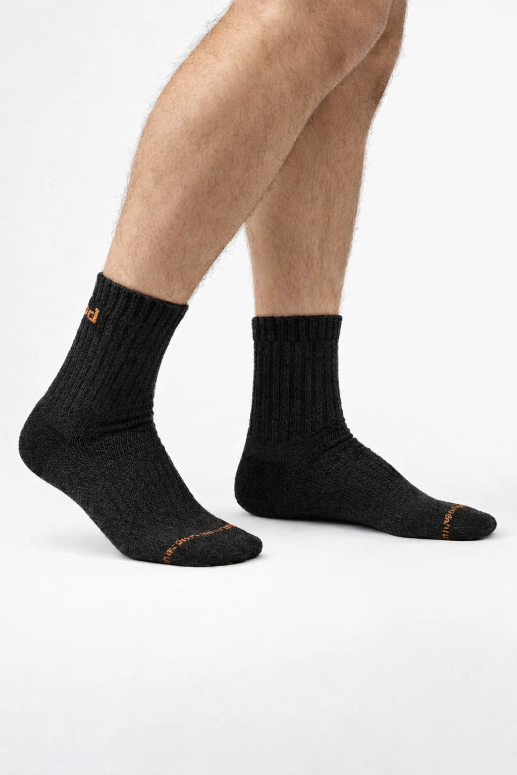 2'li Antibakteriyel Merino Yünü Hike Uzun Çorap - Siyah