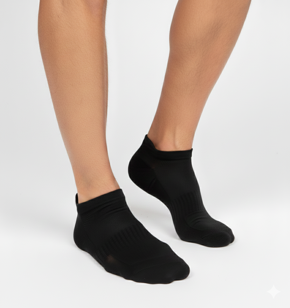 3'li Antibakteriyel Merino Yünü Hike Kısa Çorap - Siyah