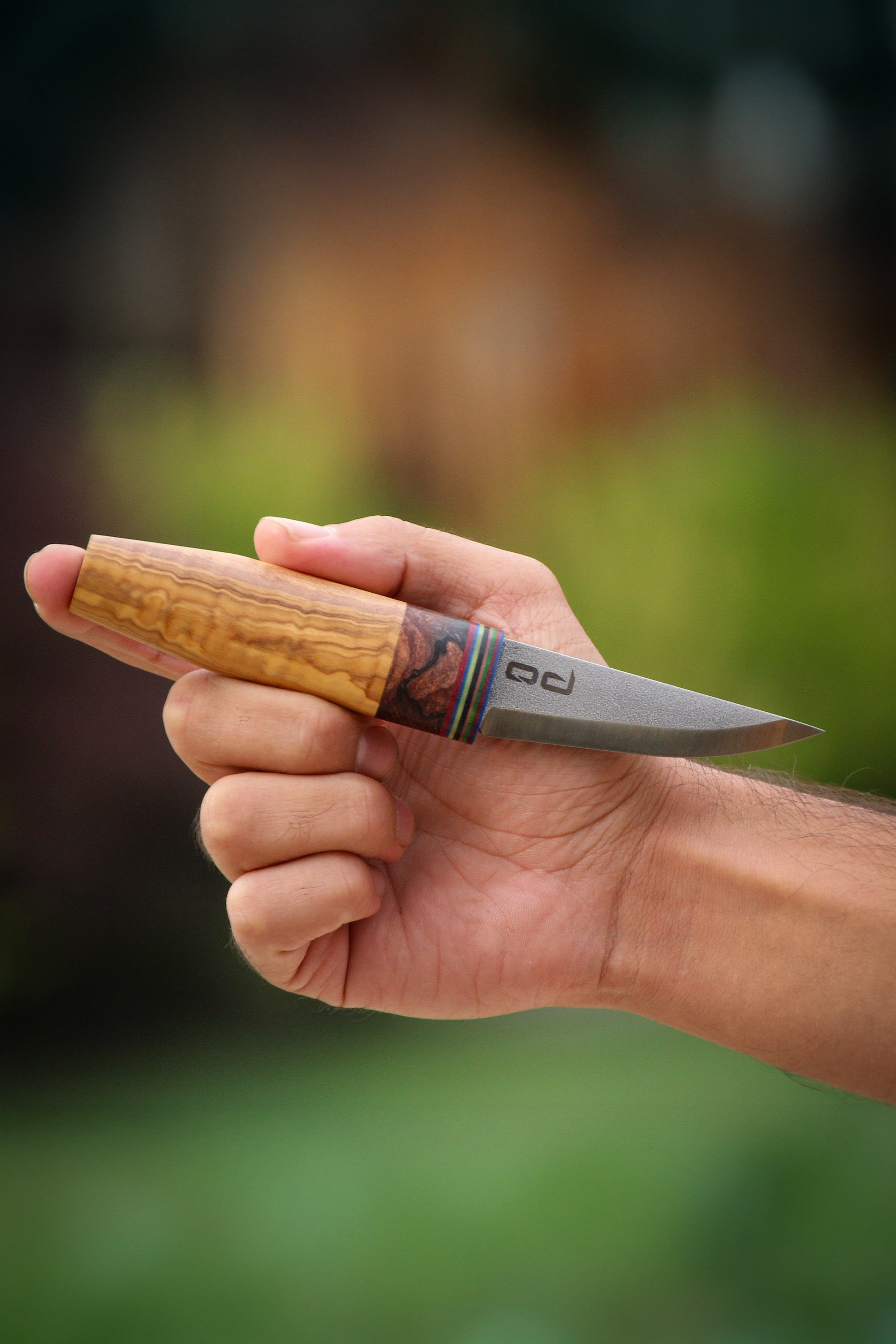 Serdar Kılıç Puukko FLIK Bıçak D2 Çelik - PREMIUM İMZA SERİ - Kök Zeytin & Stabilize Kızılağaç