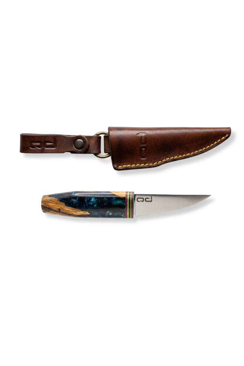 Serdar Kılıç Puukko FLIK Bıçak D2 Çelik - PREMIUM İMZA SERİ - Hybrid Kabza(Sedefli Epoksi Döküm + Kök Zeytin)